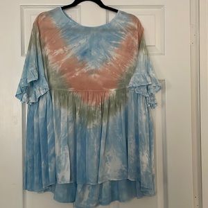 Easel Oversized Tie Dye Top
